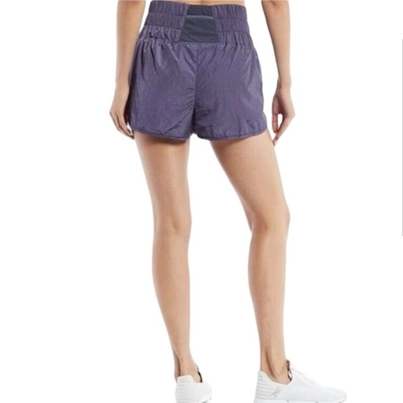 Free People FP Movement The Way Home Shorts High Waist Purple Deep Sea Stretch L - Picture 2 of 9